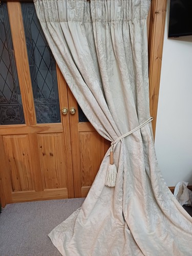 Huge ivory linen door curtain - ivory,