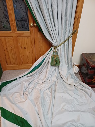 Huge bespoke curtains - bespoke, blue
