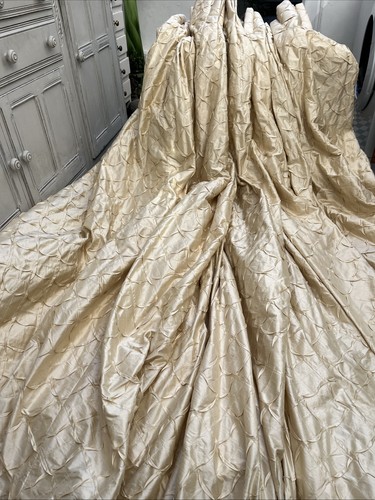 Pure silk curtains - curtains,, cream