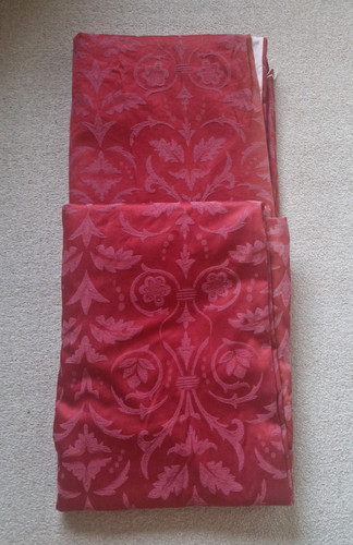 Red damask bespoke curtains - red,