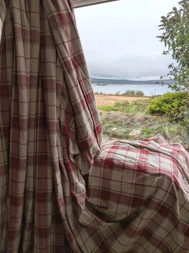 Huge long lined plaid door - plaid,