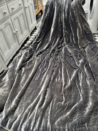 Silk velvet curtain silver - silk, curtain,