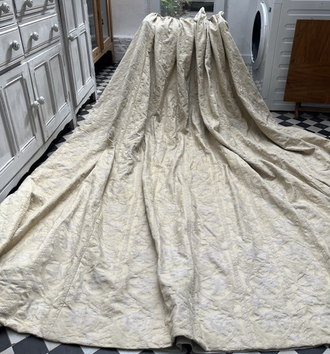 Bespoke damask curtains cream - bespoke, curtains,