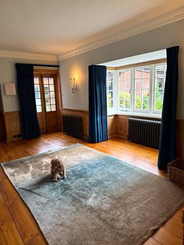 Bespoke teal velvet - , curtain